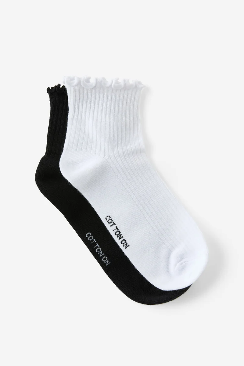 روبي زوج مثالي بكشكش مضلع للكاحل عبوتين